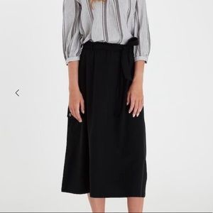 COS Side Tie Pleated Midi Skirt With Side Pockets | Size L